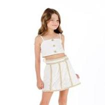Conjunto Infantil Feminino Off White Tecido TAM:10
