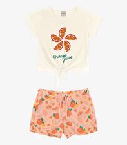 Conjunto Infantil Feminino Orange Rovitex Kids Bege