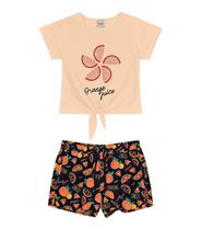 Conjunto Infantil Feminino Orange Rovitex Kids Bege