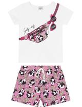 Conjunto infantil feminino pochete branco