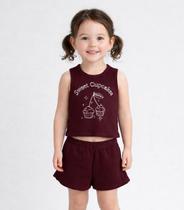 Conjunto Infantil Feminino Regata e Short Select Vermelho