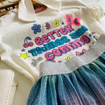 Conjunto Infantil Feminino Saia Tule Premium COR:AZULTAMANHO:12