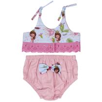 Conjunto Infantil Feminino "Sereia Encantada" - Tapa Fralda e Top com Alcinha de Amarrar