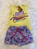 Conjunto infantil feminino short e blusa menina