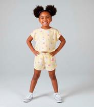 Conjunto Infantil Feminino Short E Blusa Select Amarelo