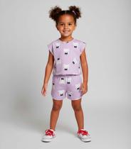 Conjunto Infantil Feminino Short E Blusa Select Roxo
