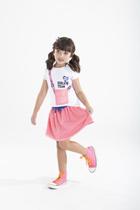 Conjunto Infantil Feminino Short Tela Blusa Algodão 6975