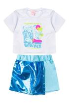 Conjunto Infantil Feminino Sintonia do Oceano Tamanho:8 anosCor:Branco