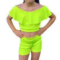 Conjunto Infantil Feminino Top Ciganinha E Shorts Conjunto Infantil Feminino Top Ciganinha E Shorts