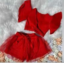 Conjunto infantil feminino vermelho TAM 08 anos Conjunto infantil feminino vermelho TAM 08 anos