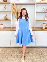 Conjunto Infantil Feminino Vestido + Casaquinho de Linho Juvenil Elegante