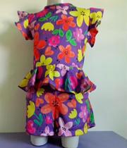 Conjunto infantil feminino viscose com elastano