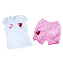 Conjunto Infantil Flamengo Rosa Oficial - Torcida Baby Conjunto Infantil Flamengo Rosa Oficial - Torcida Baby