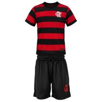 Conjunto Infantil Flamengo Shorts e Camisa Listrada Cor:Preto/VermelhoTamanho:4Gênero:Únissex