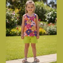 Conjunto Infantil Floral Curto Menina Kely & Kety Conjunto Infantil Floral Curto Menina Kely & Kety