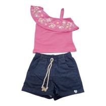 Conjunto infantil flores menina marlan 4-6-8