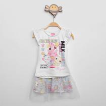 Conjunto Infantil For Girl Blusa Strass E Saia Com Tule Menina