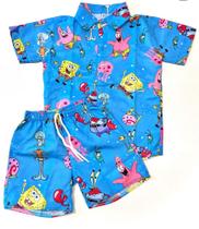 Conjunto Infantil Gola Polo Mauricinho Bob Esponja Conjunto Infantil Gola Polo Mauricinho Bob Esponja