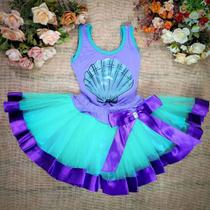 Conjunto Infantil Halloween Carnaval Sereia Com Saia De Tulê