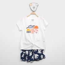 Conjunto Infantil Hering Kids Shorts e Blusa Estampado Menina