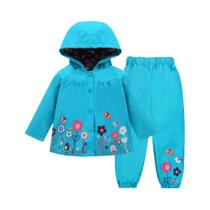 Conjunto Infantil Impermeável Com Estampa Floral De Manga Longa Para Outono E Primavera, Roupas Para