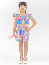 Conjunto Infantil Inspirado nos Livros para Colorir - Blusa e Short Conjunto Infantil Inspirado nos Livros para Colorir - Blusa e Short