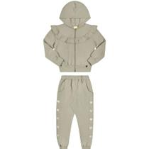 Conjunto Infantil Inveno Menina Jaqueta Com Capuz E Calça Moletom Tricô Verde - Angerô Conjunto Infantil Inveno Menina Jaqueta Com Capuz E Calça Moletom Tricô Verde - Angerô