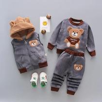 Conjunto Infantil Inverno 3 Peças Urso Com Zíper Alta Qualidade Diversas Cores