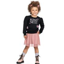 Conjunto Infantil Inverno Casaco Em Moletom Peluciado E Saia Em Tule Com Short 2 peças - Angerô Conjunto Infantil Inverno Casaco Em Moletom Peluciado E Saia Em Tule Com Short 2 peças - Angerô