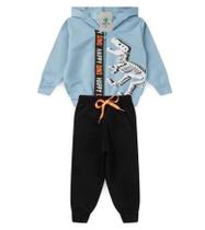 Conjunto Infantil Inverno Dinossauro Azul Tam.2