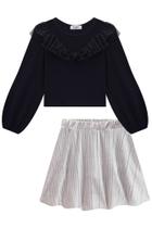 Conjunto Infantil Inverno Kukie Charm Elegante Blusa E Saia