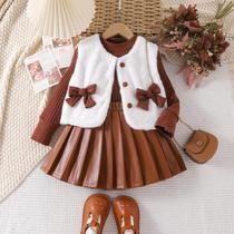 Conjunto Infantil Inverno Menina Blogueira 3 Pecas Luxo Importado Conjunto Infantil Inverno Menina Blogueira 3 Pecas Luxo Importado