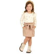 Conjunto Infantil Inverno Menina Blusa Malha Grécia E Short Saia Cotelê - Angerô