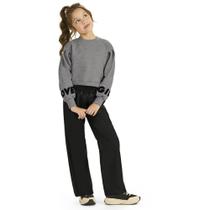Conjunto Infantil Inverno Menina Casaco Em Moletom E Calça PU - Angerô Conjunto Infantil Inverno Menina Casaco Em Moletom E Calça PU - Angerô