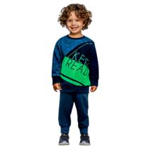 Conjunto Infantil inverno menino Keep Ready Azul com verde Neon - Elian