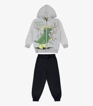 Conjunto Infantil Jaqueta Com Calça Dino Rovi Kids Cinza - Rovitex Kids Conjunto Infantil Jaqueta Com Calça Dino Rovi Kids Cinza - Rovitex Kids