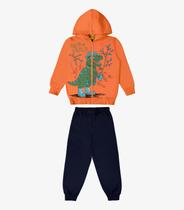 Conjunto Infantil Jaqueta Com Calça Dino Rovi Kids Laranja