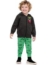 Conjunto Infantil Jaqueta Com Capuz Com Barbatanas e Calça Moletom Peluciado Dinossauro 2 peças - Fakini Conjunto Infantil Jaqueta Com Capuz Com Barbatanas e Calça Moletom Peluciado Dinossauro 2 peças - Fakini