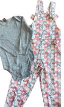 Conjunto Infantil Jardineira com Body Cinza Coelhinha Conjunto Infantil Jardineira com Body Cinza Coelhinha