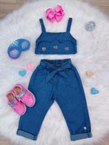 Conjunto infantil Jeans Love Fashion Festas Luxo