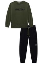 Conjunto Infantil Juvenil De Moletom Sem Capuz Masculino Luc.boo 79977