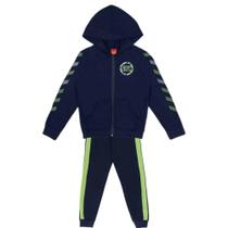 Conjunto Infantil Juvenil Kyly Jaqueta Masculina Estampada Com Calça Em Moletom Peluciado