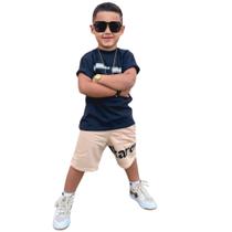 Conjunto Infantil Juvenil Masculino Bermuda e Camiseta Verão