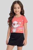 Conjunto Infantil Juvenil Menina Feminino Verão Blusa Cropped e Shorts/Saia Confortável Casual