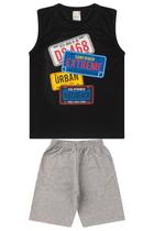 Conjunto Infantil Juvenil Menino Verão Camiseta Regata em Meia Malha e Bermuda em Moletinho com Elástico Conjunto Infantil Juvenil Menino Verão Camiseta Regata em Meia Malha e Bermuda em Moletinho com Elástico