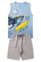 Conjunto Infantil Juvenil Menino Verão Regata Tubarão Meia Malha Bermuda Moletinho com Elástico Confortável Conjunto Infantil Juvenil Menino Verão Regata Tubarão Meia Malha Bermuda Moletinho com Elástico Confortável