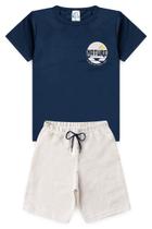 Conjunto Infantil Juvenil Verão Menino Camiseta 100 Algodão Bermuda Confortável Com Elástico Conjunto Infantil Juvenil Verão Menino Camiseta 100 Algodão Bermuda Confortável Com Elástico