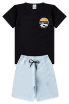 Conjunto Infantil Juvenil Verão Menino Camiseta 100 Algodão Bermuda Confortável Com Elástico Conjunto Infantil Juvenil Verão Menino Camiseta 100 Algodão Bermuda Confortável Com Elástico