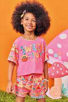 Conjunto Infantil Kukie Alecrim Verão Shorts e Blusa Sweet Fruit