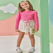 Conjunto Infantil Kukiê Blusa e Shorts com Bolsa Conjunto Infantil Kukiê Blusa e Shorts com Bolsa
